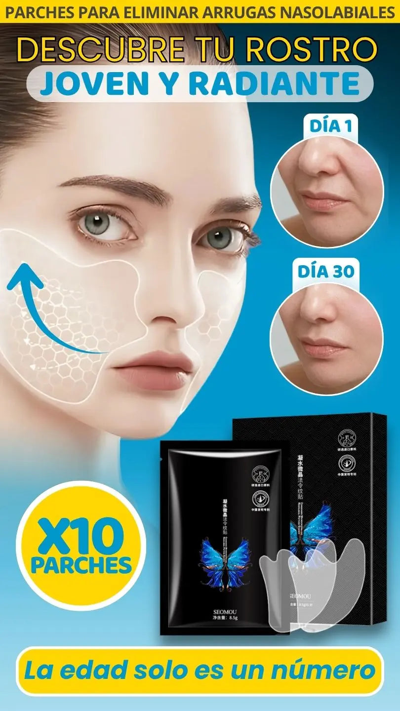 Dermora Lift® - Parches Nasolabiales, Hidratantes y Antienvejecimiento x 10 unidades