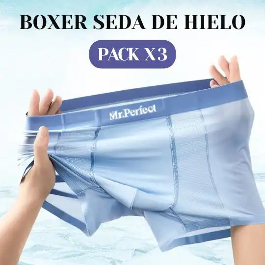 Mr.Perfect - Boxer Seda de Hielo Hombre Pack x 3 unidades