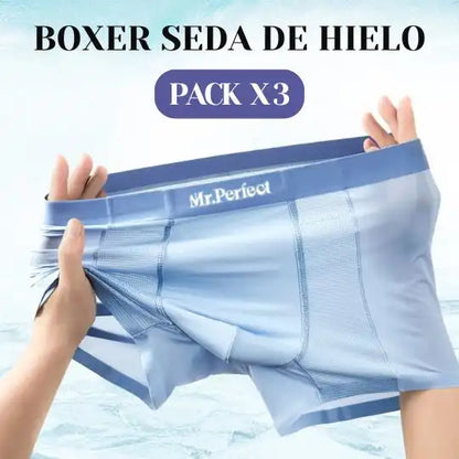 Mr.Perfect - Boxer Seda de Hielo Hombre Pack x 3 unidades